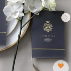 10名分/招待状セット ネイビーゴールド