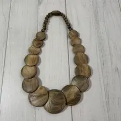 インポート ウッドビーズネックレス　木製