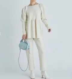 CELFORD ペプラムニットプルパンツセットアップ