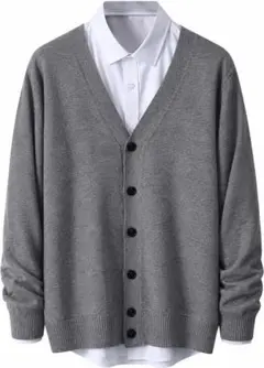 メンズ カーディガン ニット 秋 vネック カジュアル 2XL