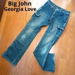 Georgia Love ローライズ フレア デニム カーゴパンツ ビッグジョン