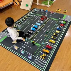 ラグ　カーペット　車　子供　トミカ　プレイマット　駐車場　40×60のサムネイル