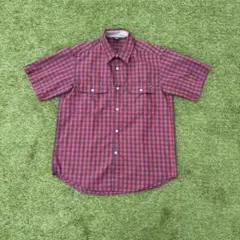 モンベル　半袖チェックシャツ　アーカイブ　短丈　ボックスシルエット　y2k