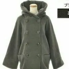 BIGフード裏ボア付きウールコート/ピーコート