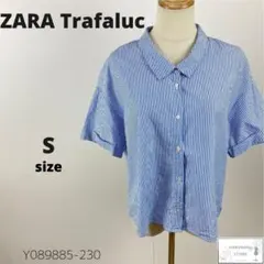 ZARA trf ザラ ブラウス シャツ ストライプ コットン 半袖 インド製のサムネイル