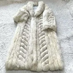 着丈115cm ブルーフォックス ロングファーコート ふわふわ 毛並み 