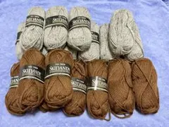 (K21) SKIDANDY毛糸　ウール100% 未使用13玉半端5玉　手編み