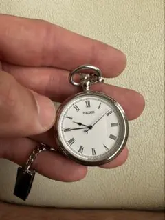 SEIKO 懐中時計 稼働品　シルバー チェーン付き　JAL記念品　1990年代 SEIKO 懐中時計 稼働品 シルバー チェーン付き JAL記念品 1990年代