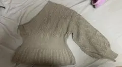 mysty woman アシンメトリー ニット 淡色 Fのサムネイル