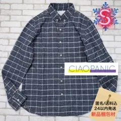 ■Ciaopanic ボタンダウン グレーチェックファンネルシャツ
