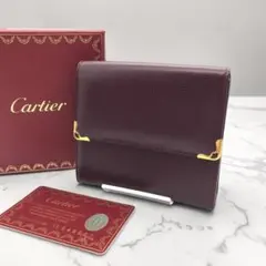 【未使用品】Cartier マスト 三つ折り 財布 コンパクト ウォレット