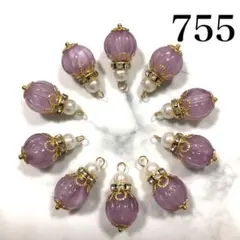 No.365 アクリルビーズ（パープル×箔入り・20mm・2個セット） - メルカリ