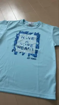YONEX 水色 Tシャツ 'HAVE A PURE HEART' L