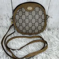 GUCCI ショルダーバッグ　ポシェット　GG レザー　GGスプリーム