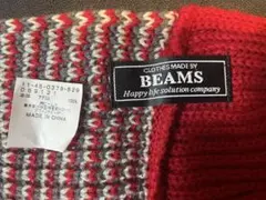 BEAMS アクリルマフラー 赤 グレー アイボリー