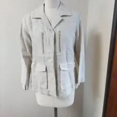 ベージュ 　リネンジャケット　L
