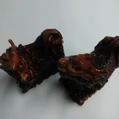 목조 麒麟 입상 2체 세트 연기물