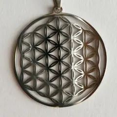 フラワーオブライフ　ステンレス　シルバー　ネックレス