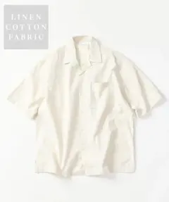 【新品】リネンコットン 半袖 オープンカラーシャツのサムネイル