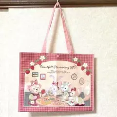 ショッピングバッグ　ダッフィー＆フレンズのハートフェルト・ストロベリーギフト