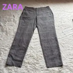 ZARA チェック柄 スラックス パンツ　EUR 38 Ｌ