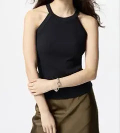 UNIQLO ホルターネック ブラタンクトップ ブラック カップ付き S