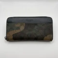 COACH 長財布 マホガニー×ダークグリーンカモフラージュ迷彩