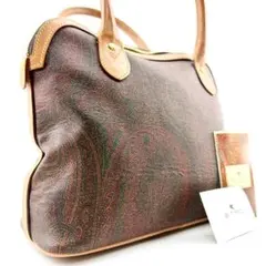 ETRO　ハンドバック　 ペイズリー　レザー　PVC　イタリア製　ブラウンのサムネイル