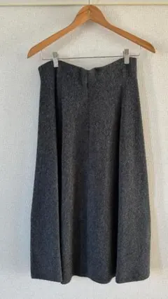 グレー ウール混紡 フレアロングスカート