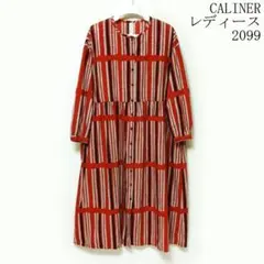 週末セール❗️CALINER レディース チェック ロングワンピース大きめＭ