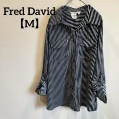 Fred David 【M】ストライプ柄 長袖 シャツ レディース ブラウス