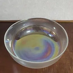 希少　ヴィンテージ　オーロラガラス　虹色　ガラスボウル　サラダボウル