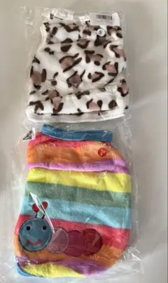 犬服 ヒョウ柄・カラフルストライプセット