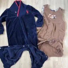 【80】Ralph &Burberry　ロンパース2枚セット