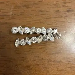 クリスタル装飾クリップ式ヘアピン2個セット　百貨店　結婚式【値下げ】