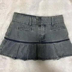 デニム プリーツスカート S