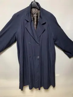 Aライン　8部丈コート　シルク100% 絹　ブルーグレー