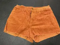 〈送料込〉Kastane オレンジ コーデュロイ ショートパンツ