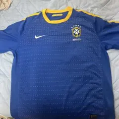 NIKE ブラジル セレソン Tシャツ 青 白 リンガーネック XL | Mercari