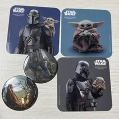 STAR WARSカフェマンダロリアングローグー コースター缶バッジセット