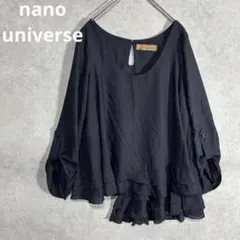 ナノユニバース アシンメトリー ブラウス サイズ38 M 美品　ブラック　キレイ