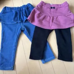 スカート付きパンツセット（青・黒・ピンク）