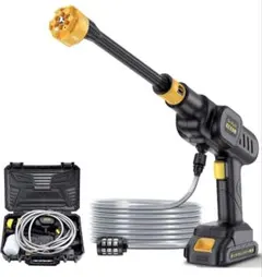 高圧洗浄機 コードレス ポータブル高圧洗浄機 2個バッテリー付き PSE認証済