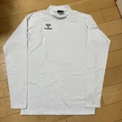 hummel ホワイト タートルネック 長袖ウェア　裏起毛　暖かい　Ｌサイズ