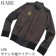 00s　Archive　y2k　HARE　サテン　シングルライダース　ワッペンのサムネイル