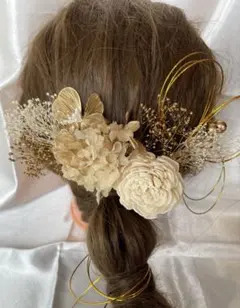 ドライフラワー　髪飾り　成人式　結婚式　七五三 卒業式