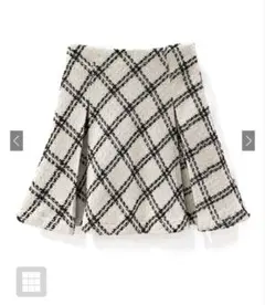 GRL ダイヤ柄ツイードフレアミニスカート