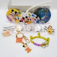 ディズニー 缶バッジ キーホルダー ピンバッジ 小物 10点セット