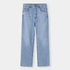 即日発送 美品 GUハイウエストストレートジーンズ丈標準68〜72cm