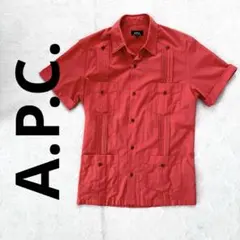 A.P.C. キューバシャツ ワークシャツ 半袖 オレンジのサムネイル